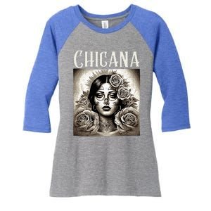 Chicana Style Lowrider Mexican American Latina Women's Tri-Blend 3/4-Sleeve Raglan Shirt