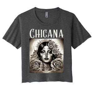 Chicana Style Lowrider Mexican American Latina Women's Crop Top Tee