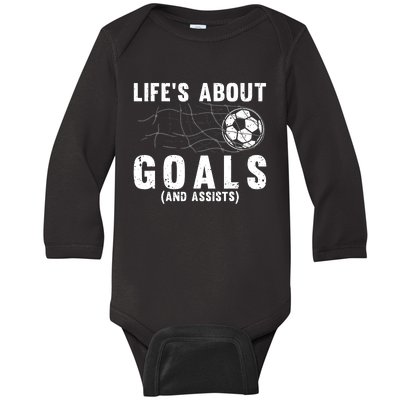 Cool Soccer Lovers Player Football Goal Baby Long Sleeve Bodysuit