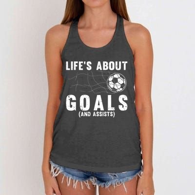 Cool Soccer Lovers Player Football Goal Women's Knotted Racerback Tank