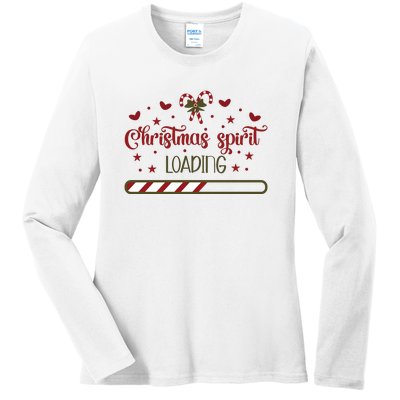 Christmas Spirit Loading Ladies Long Sleeve Shirt