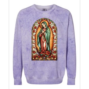 Catholic Saint Lady Of Guadalupe Graphic Women Virgin Mary Colorblast Crewneck Sweatshirt