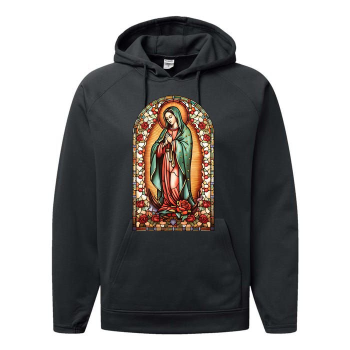 Catholic Saint Lady Of Guadalupe Graphic Women Virgin Mary Performance Fleece Hoodie