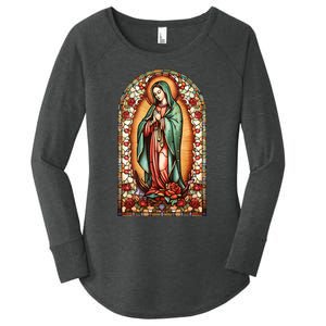 Catholic Saint Lady Of Guadalupe Graphic Women Virgin Mary Women's Perfect Tri Tunic Long Sleeve Shirt