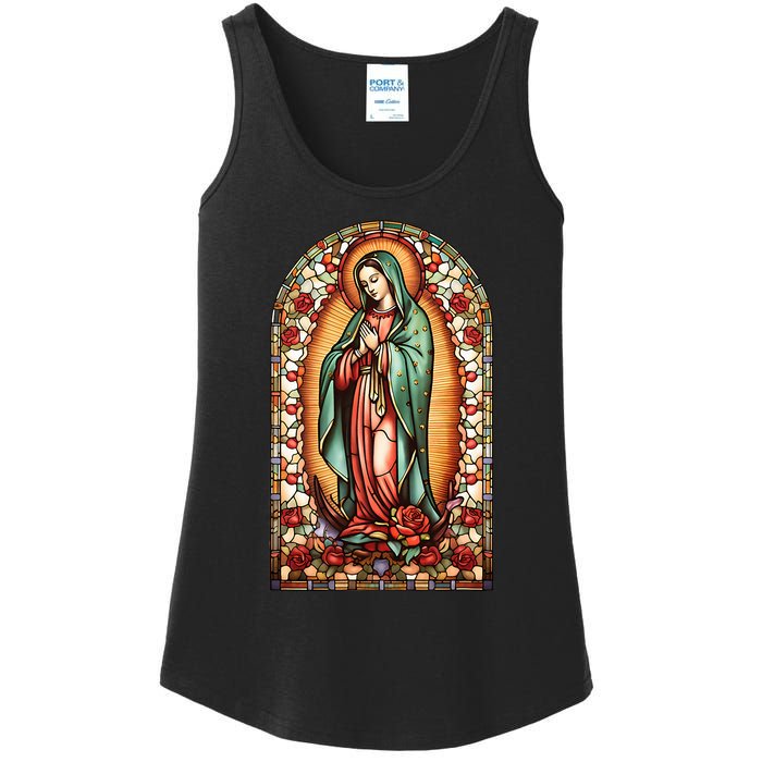 Catholic Saint Lady Of Guadalupe Graphic Women Virgin Mary Ladies Essential Tank