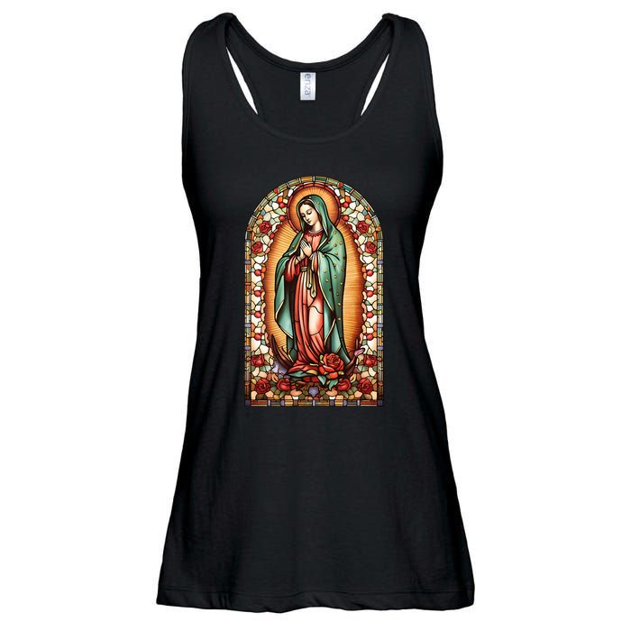 Catholic Saint Lady Of Guadalupe Graphic Women Virgin Mary Ladies Essential Flowy Tank