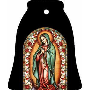 Catholic Saint Lady Of Guadalupe Graphic Women Virgin Mary Ceramic Bell Ornament