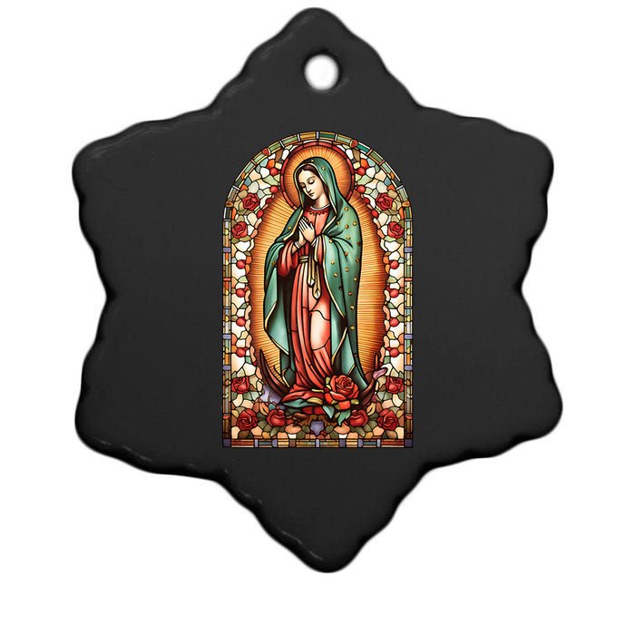 Catholic Saint Lady Of Guadalupe Graphic Women Virgin Mary Ceramic Star Ornament