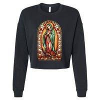 Catholic Saint Lady Of Guadalupe Graphic Women Virgin Mary Cropped Pullover Crew