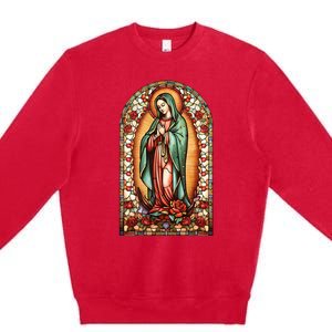 Catholic Saint Lady Of Guadalupe Graphic Women Virgin Mary Premium Crewneck Sweatshirt