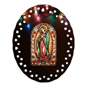 Catholic Saint Lady Of Guadalupe Graphic Women Virgin Mary Ceramic Oval Ornament