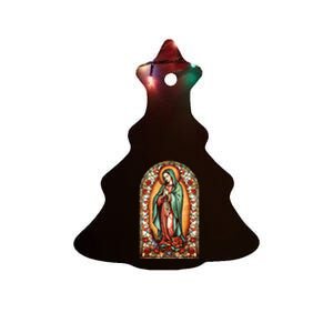 Catholic Saint Lady Of Guadalupe Graphic Women Virgin Mary Ceramic Tree Ornament