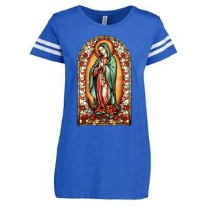 Catholic Saint Lady Of Guadalupe Graphic Women Virgin Mary Enza Ladies Jersey Football T-Shirt