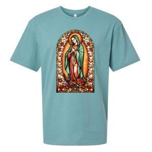 Catholic Saint Lady Of Guadalupe Graphic Women Virgin Mary Sueded Cloud Jersey T-Shirt