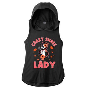 Crazy Snake Lady Snakes Reptile Girl Herpetologist Ladies PosiCharge Tri-Blend Wicking Draft Hoodie Tank