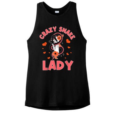 Crazy Snake Lady Snakes Reptile Girl Herpetologist Ladies PosiCharge Tri-Blend Wicking Tank