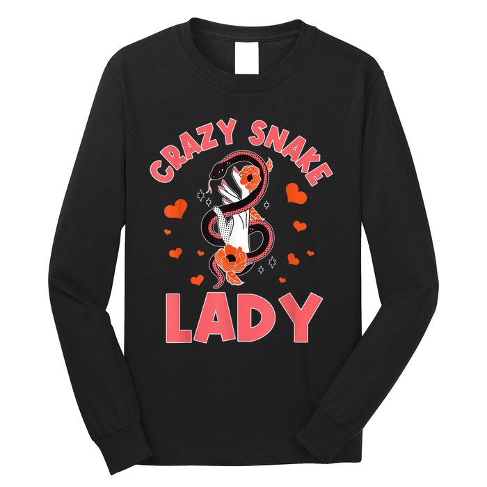 Crazy Snake Lady Snakes Reptile Girl Herpetologist Long Sleeve Shirt