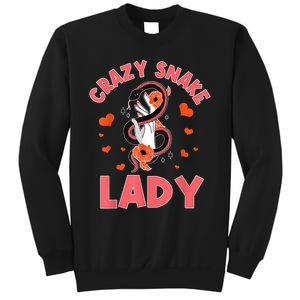 Crazy Snake Lady Snakes Reptile Girl Herpetologist Sweatshirt