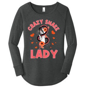 Crazy Snake Lady Snakes Reptile Girl Herpetologist Women's Perfect Tri Tunic Long Sleeve Shirt