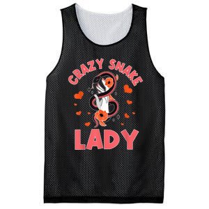 Crazy Snake Lady Snakes Reptile Girl Herpetologist Mesh Reversible Basketball Jersey Tank