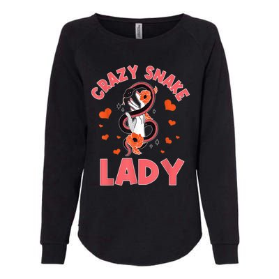 Crazy Snake Lady Snakes Reptile Girl Herpetologist Womens California Wash Sweatshirt