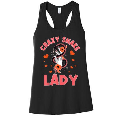 Crazy Snake Lady Snakes Reptile Girl Herpetologist Women's Racerback Tank