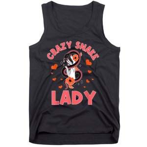 Crazy Snake Lady Snakes Reptile Girl Herpetologist Tank Top