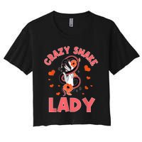 Crazy Snake Lady Snakes Reptile Girl Herpetologist Women's Crop Top Tee