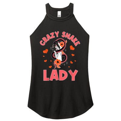 Crazy Snake Lady Snakes Reptile Girl Herpetologist Women's Perfect Tri Rocker Tank