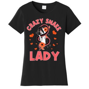 Crazy Snake Lady Snakes Reptile Girl Herpetologist Women's T-Shirt