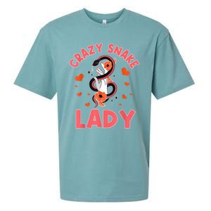 Crazy Snake Lady Snakes Reptile Girl Herpetologist Sueded Cloud Jersey T-Shirt