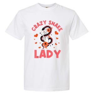 Crazy Snake Lady Snakes Reptile Girl Herpetologist Garment-Dyed Heavyweight T-Shirt