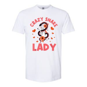 Crazy Snake Lady Snakes Reptile Girl Herpetologist Softstyle CVC T-Shirt