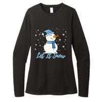 Cute Snowman Let It Snow Christmas Holiday Womens CVC Long Sleeve Shirt