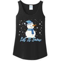 Cute Snowman Let It Snow Christmas Holiday Ladies Essential Tank