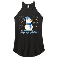 Cute Snowman Let It Snow Christmas Holiday Women's Perfect Tri Rocker Tank