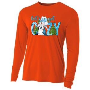 Christmas Snow LetS Get Cozy Winter Freezing Season Great Gift Cooling Performance Long Sleeve Crew