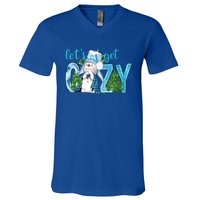 Christmas Snow LetS Get Cozy Winter Freezing Season Great Gift V-Neck T-Shirt