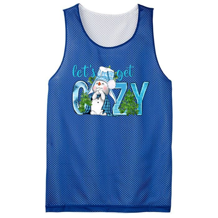 Christmas Snow LetS Get Cozy Winter Freezing Season Great Gift Mesh Reversible Basketball Jersey Tank