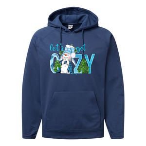 Christmas Snow LetS Get Cozy Winter Freezing Season Great Gift Performance Fleece Hoodie