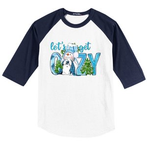 Christmas Snow LetS Get Cozy Winter Freezing Season Great Gift Baseball Sleeve Shirt