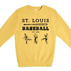 Classic St Louis Missouri Baseball Fan Retro Gift Premium Crewneck Sweatshirt