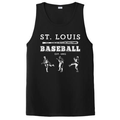 Classic St Louis Missouri Baseball Fan Retro Gift PosiCharge Competitor Tank