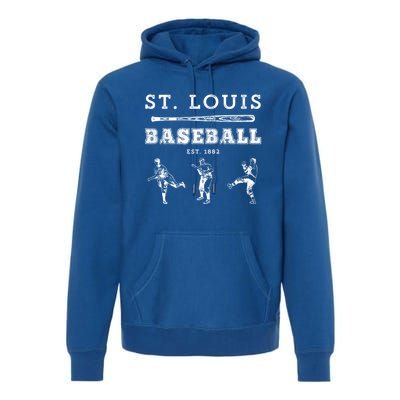 Classic St Louis Missouri Baseball Fan Retro Gift Premium Hoodie