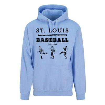 Classic St Louis Missouri Baseball Fan Retro Gift Unisex Surf Hoodie