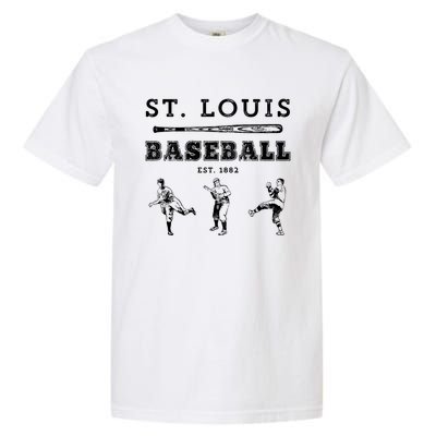 Classic St Louis Missouri Baseball Fan Retro Gift Garment-Dyed Heavyweight T-Shirt