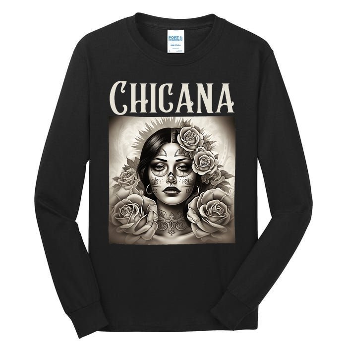 Chicana Style Lowrider Clothes Women Mexican American Latina Tall Long Sleeve T-Shirt