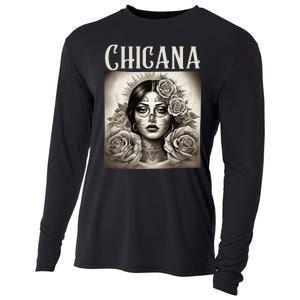 Chicana Style Lowrider Clothes Women Mexican American Latina Cooling Performance Long Sleeve Crew