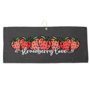 Cute Strawberry Love Lovers Fruit Berry Farmer Large Microfiber Waffle Golf Towel