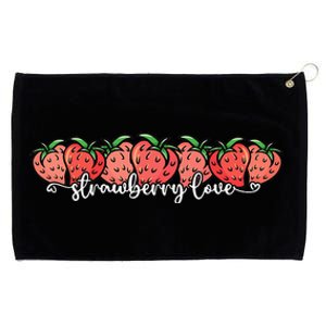 Cute Strawberry Love Lovers Fruit Berry Farmer Grommeted Golf Towel